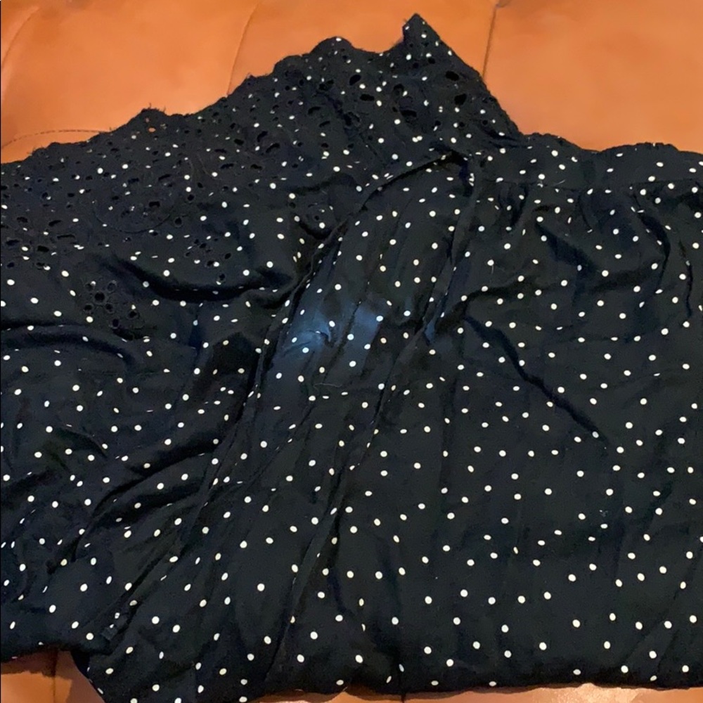 AE culotte pants polka dot with eyelets NWT L